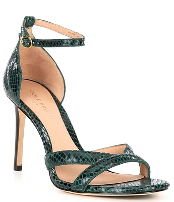 Cole Haan Christena Snake Print Leather Dress Sandals