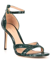 Cole Haan Christena Snake Print Leather Dress Sandals