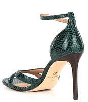 Cole Haan Christena Snake Print Leather Dress Sandals