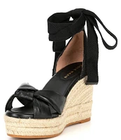 Cole Haan Cloudfeel Hampton Leather Espadrille Wedge Sandals