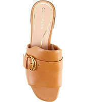 Cole Haan Crosby Leather Buckle Detail Slide Sandals