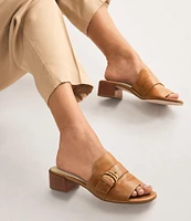 Cole Haan Crosby Leather Buckle Detail Slide Sandals