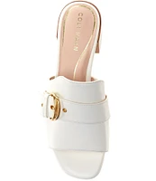 Cole Haan Crosby Leather Buckle Detail Slide Sandals