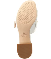 Cole Haan Crosby Leather Buckle Detail Slide Sandals