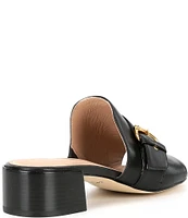 Cole Haan Crosby Leather Buckle Detail Slide Sandals