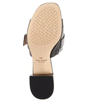 Cole Haan Crosby Leather Buckle Detail Slide Sandals