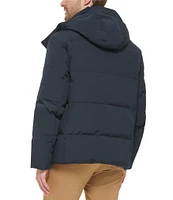 Cole Haan Hooded Down Zip Front Puffer Jacket