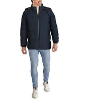 Cole Haan Hooded Down Zip Front Puffer Jacket