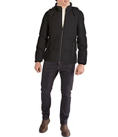 Cole Haan Hooded Down Zip Front Puffer Jacket