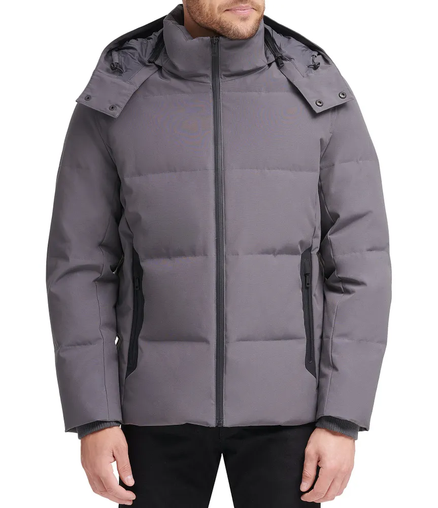 Cole Haan Hooded Down Zip Front Puffer Jacket