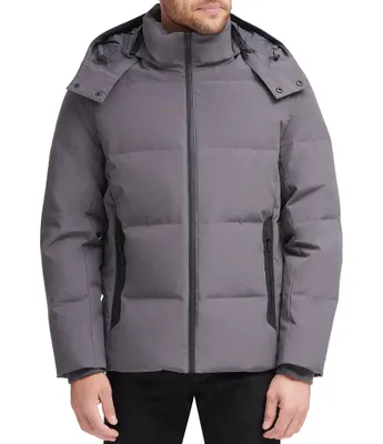 Cole Haan Hooded Down Zip Front Puffer Jacket