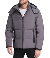 Cole Haan Hooded Down Zip Front Puffer Jacket