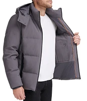 Cole Haan Hooded Down Zip Front Puffer Jacket