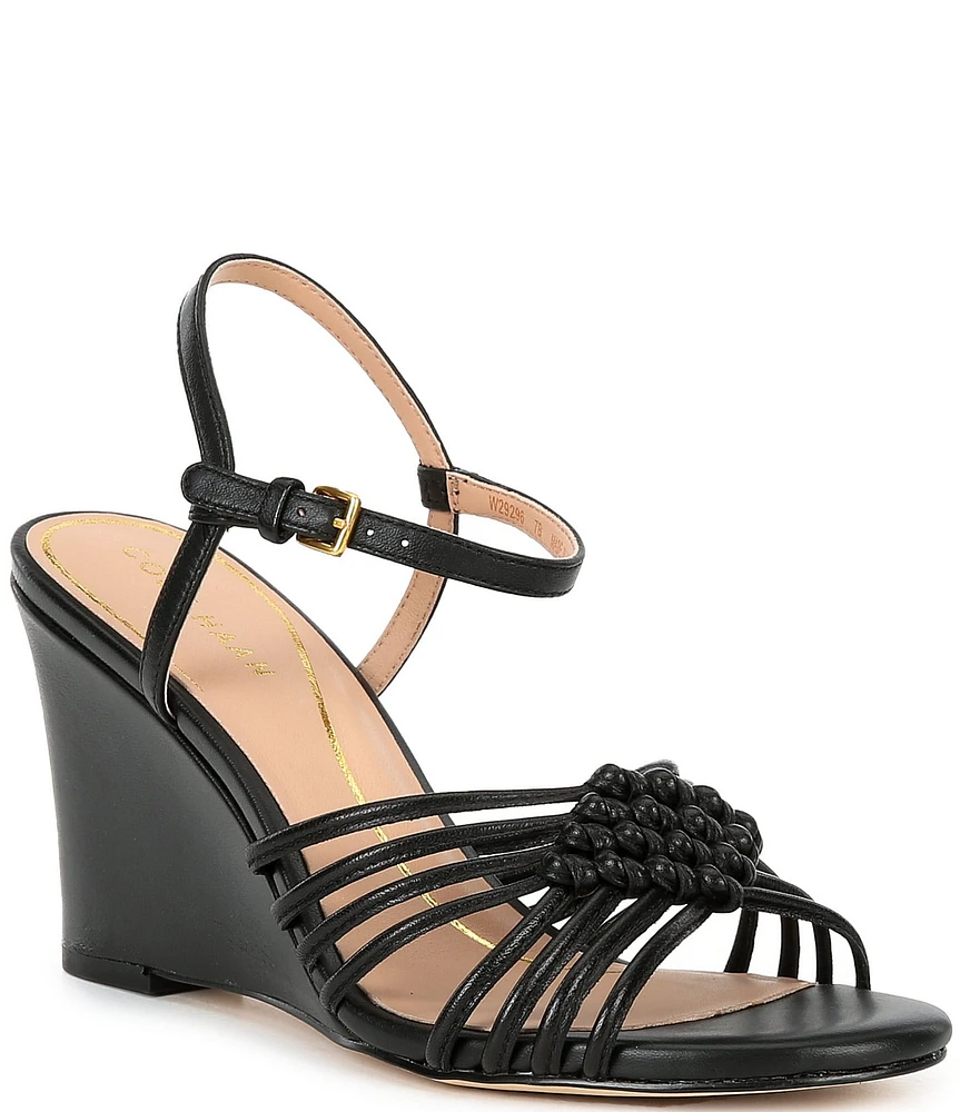 Cole Haan Jitney Leather Knot Wedge Sandals