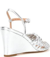 Cole Haan Jitney Metallic Leather Knot Wedge Sandals