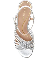 Cole Haan Jitney Metallic Leather Knot Wedge Sandals