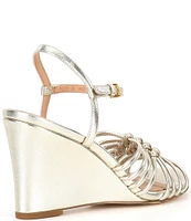 Cole Haan Jitney Metallic Leather Knot Wedge Sandals