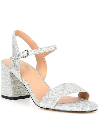 Cole Haan Josie Glitter Fabric Block Heel Dress Sandals