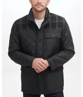 Cole Haan Diamond-Quilted Mixed-Media Jacket