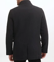 Cole Haan Set-In-Bib Wool/Twill Coat