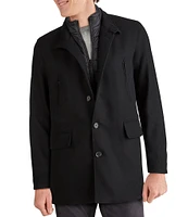 Cole Haan Set-In-Bib Wool/Twill Coat