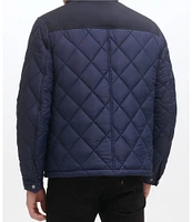 Cole Haan Tonal-Mixed-Media Sherpa Lined Quilted Jacket