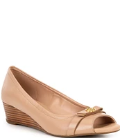 Cole Haan Malta Leather Peep Toe Pumps