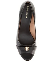 Cole Haan Malta Leather Peep Toe Pumps