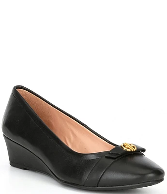 Cole Haan Malta Leather Bow Wedges