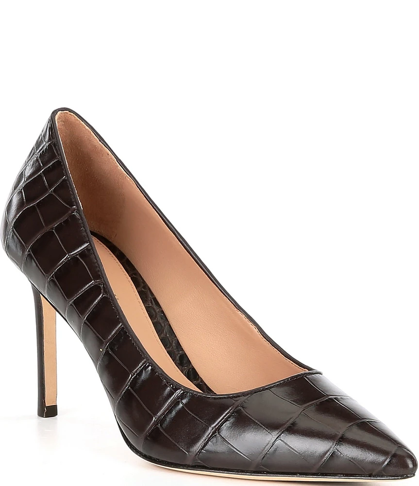 Cole Haan Mckelya Crocodile Embossed Leather Pumps