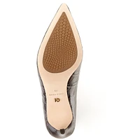 Cole Haan Mckelya Crocodile Embossed Leather Pumps