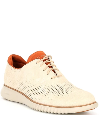 Cole Haan Men's 2.ZERØGRAND Suede Stitchlite™ Laser Cut Oxfords