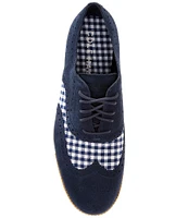 Cole Haan Men's ZERØGRAND Remastered Gingham Suede Wingtip Oxfords