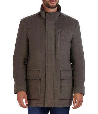 Cole Haan Novelty Wool Car Coat