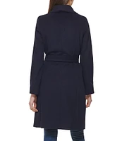 Cole Haan Signature Oversized Wing Collar Belted Wool Blend Wrap Coat