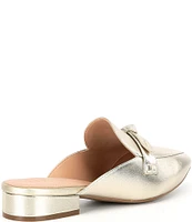 Cole Haan Piper Bow Metallic Leather Mules