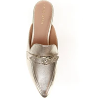 Cole Haan Piper Bow Metallic Leather Mules