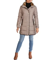 Cole Haan Signature Zip Front Faux Fur Lined Down Puffer Coat