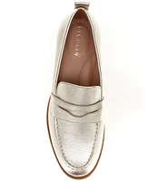 Cole Haan Stassi Metallic Leather Penny Loafers