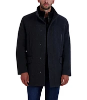 Cole Haan Wool Blend Plush Car Solid Coat