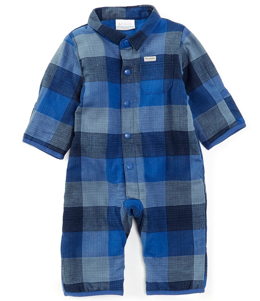 Columbia Baby Boys 3-9 Months Long Sleeve Cornell Woods Flannel Fleece-Lined Coverall