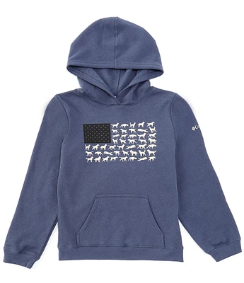 Columbia Big Boys Long Sleeve PHG Hunt Flag Graphic Hoodie
