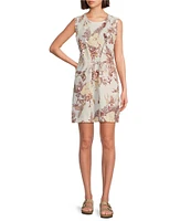 Columbia Bogata Bay Nature Print Crew Neck Sleeveless A-Line Dress