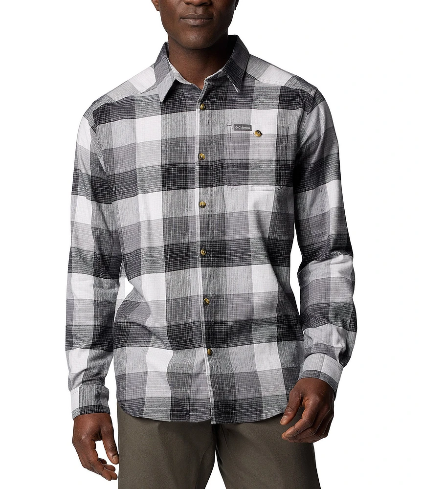 Columbia Cornell Woods Flannel Ombre Buffalo Plaid Long Sleeve Woven Shirt