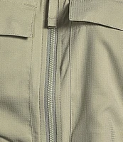 Columbia Elevated Utility Woven Snap Collar Short Sleeve Chest Pocket Front Zip Shirt