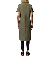 Columbia Elevated View Utility Point Collar Short Sleeve Pocketed Fit & Flare Dress