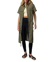 Columbia Elevated View Utility Point Collar Short Sleeve Pocketed Fit & Flare Dress