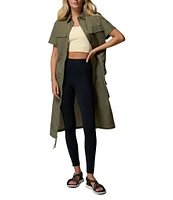 Columbia Elevated View Utility Point Collar Short Sleeve Pocketed Fit & Flare Dress