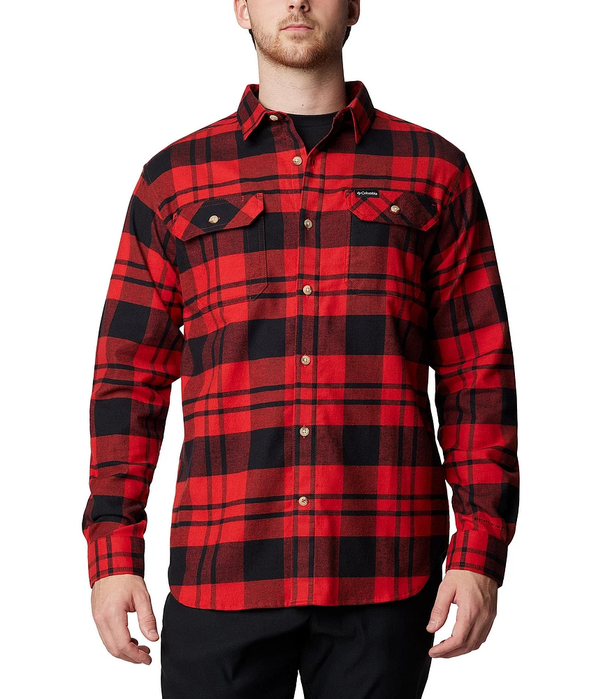 Columbia Flare Gun Stretch Flannel Long Sleeve Shadow Plaid Woven Shirt