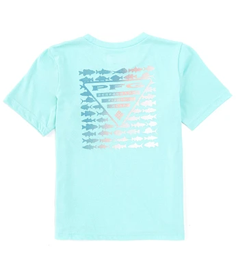 Columbia Little/Big Boys 4-18 Short Sleeve PFG™ Elements Fish Graphic T-Shirt